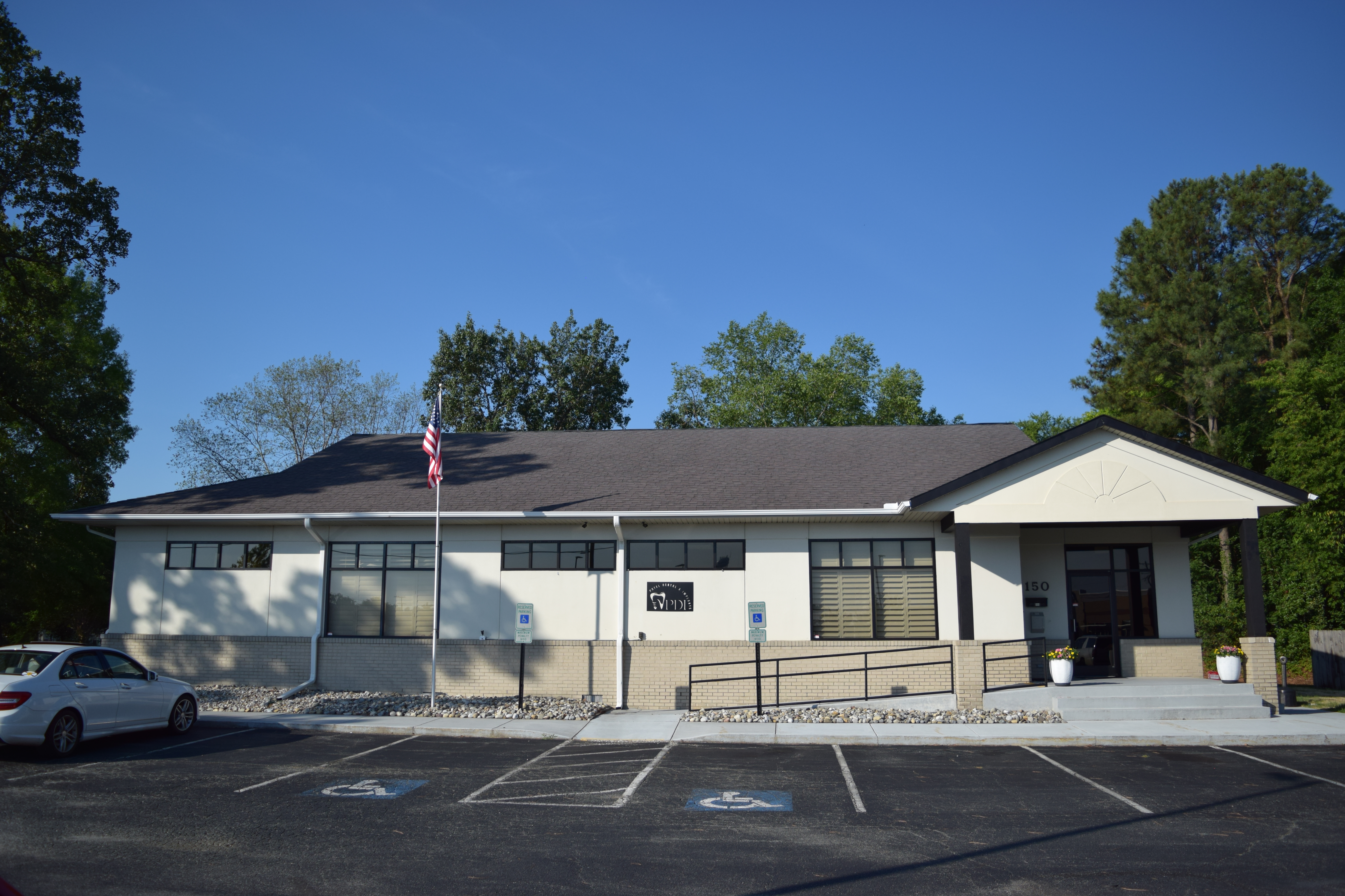 Exterior of Patel Dental and Implants at 150 W Crescent Square Dr in Graham, North Carolina